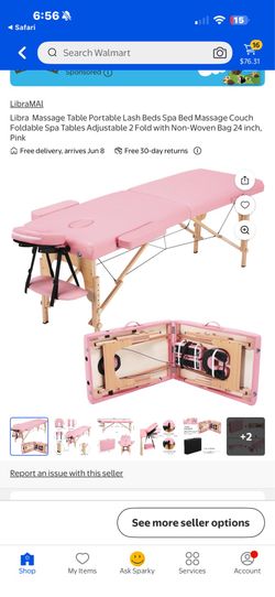Pink portable massage table