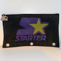 Vintage Starter brand purple and yellow binder sleeve pencil bag school supply