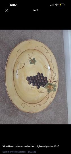 Vino Hand painted collection high end platter EUC