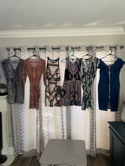 6 Ladies Women Dresses Knee Length Mixed Sizes Some Brand Names