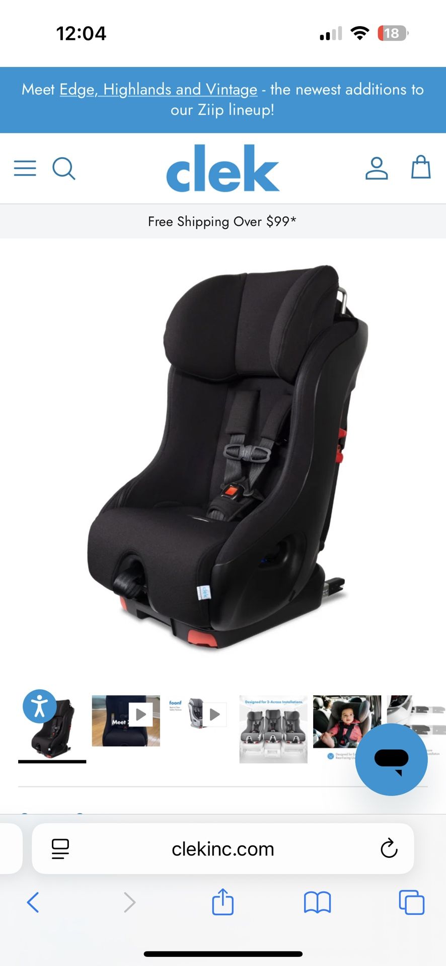 Clek foonf Convertible Car seat