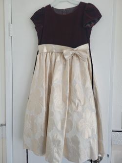 Swea Pea & Lilli Velvet Upper & Champaign Lower Girl Dress