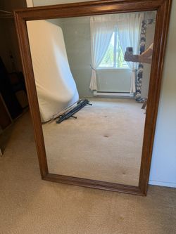 Solid Mahogany Wood Framed Mirror