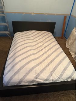 Black full size IKEA platform bed