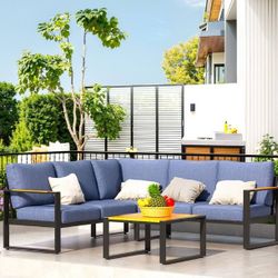 Aluminum Patio Set Aluminum Patio Furniture Set Outdoor Patio Furniture Aluminum Patio Set 5-in Cushions 🆕🆕