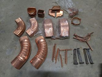 Copper Downspout 4 in Round — Full Box + Accessories — 16 oz