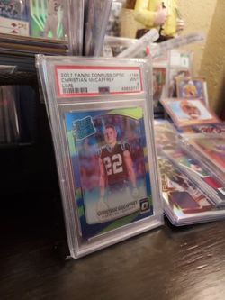 2017 Donruss Optic Christian McCaffrey Rated Rookie RC Lime grade 9