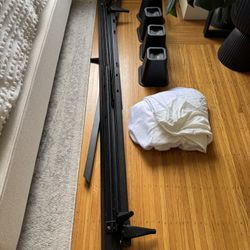 Queen/Full Metal Bed Frame w/ Lift blocks + Bed skirt 