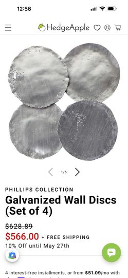 PHILLIPS COLLECTION Galvanized Wall Discs (Set of 4)