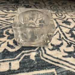 Kosta Boda Swedish ~ Clear Crystal Ice Cube Block ~Votive/Tealight Candle Holder