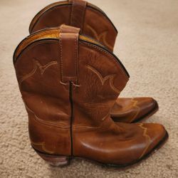 Vintage Adam's Boots Co Brown Leather Cowboy Boots 