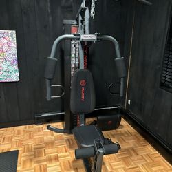 Gym Setup bow flex Dumbbells, Bench And Machine