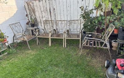 Metal Patio Chairs Set of 5