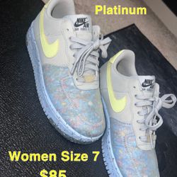 Air Force 1 Low Crater Pure Platinum (Size 7)