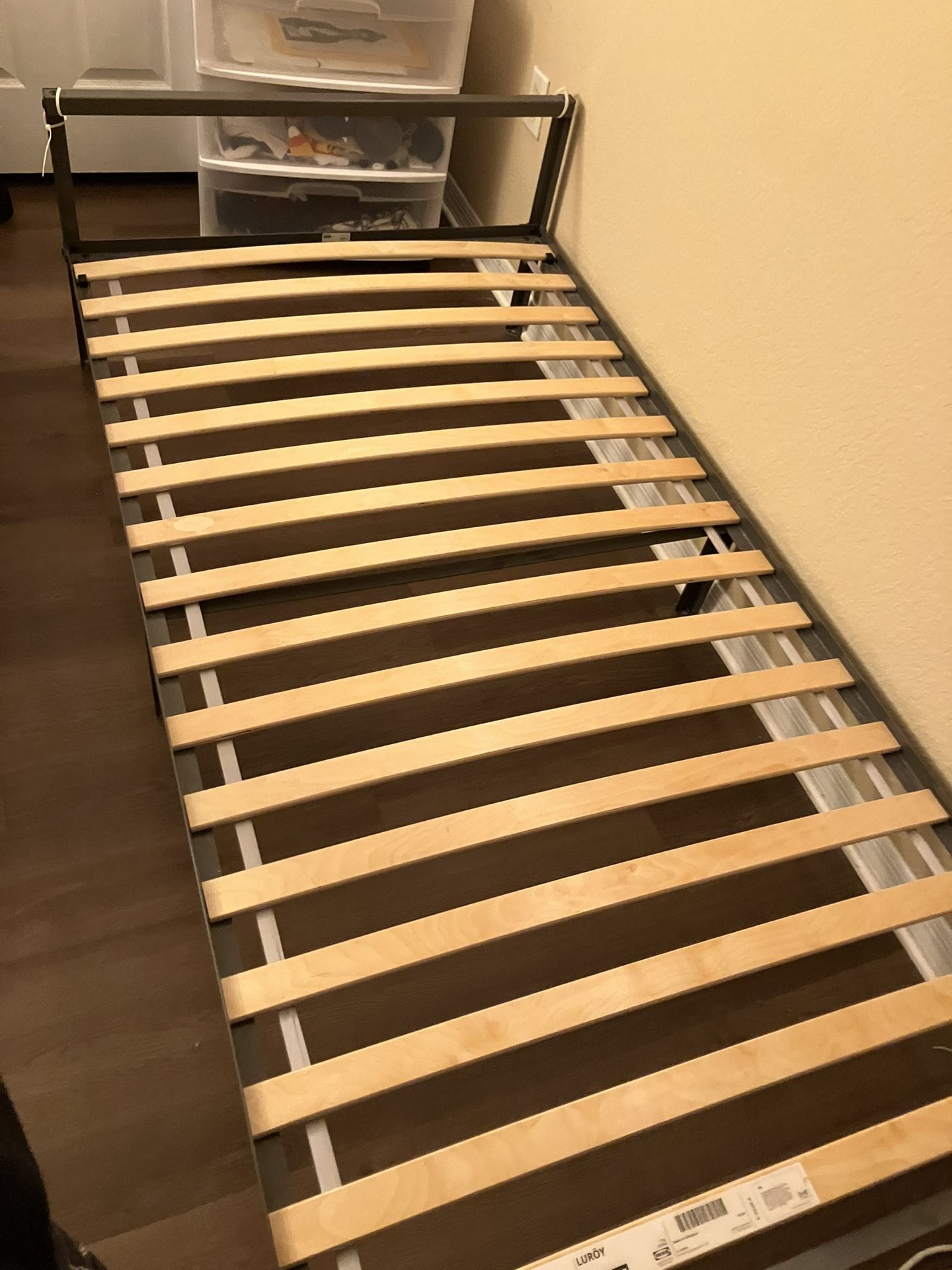 IKEA GRIMSBU Gray Metal Twin Bed 