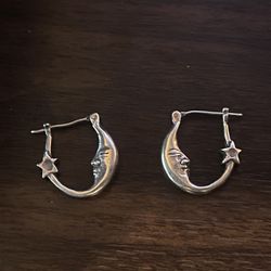 Moon & Star Celestial Hoop Earrings