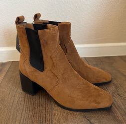 Faux suede ankle boots