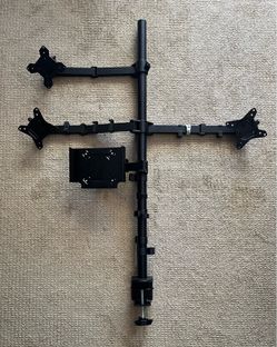 Triple Monitor Desk Mount + Hard Drive Mount