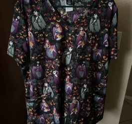 Disney nightmare before Christmas Scrub XL Top