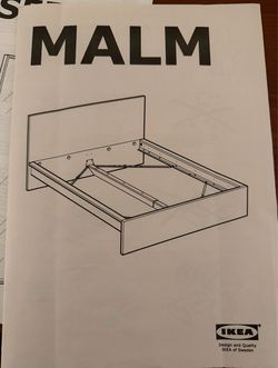 IKEA MALM Queen Bed Frame, Black-Brown
