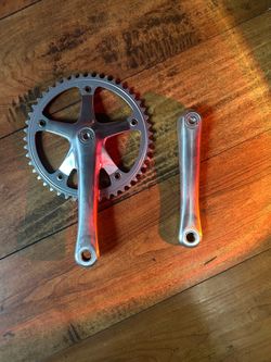 NJS Stamped Shimano Dura-Ace FC-7710 Track Crankset w/ Sugino 76 Chainring (170mm, 47T)