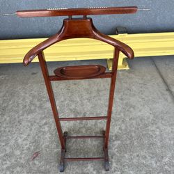 Used Mid-Century Italian made Men's Wooden Clothes Valet Stand