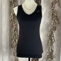 Maurices Black Ribbed Tank Top | Women’s M | Cotton Blend Fitted Basic