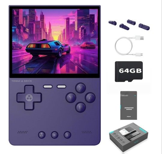 Trimui Brick Retro Game Console Portable Retro Gaming WiFi Multiplayer 3.2-inch 1024*768 IPS Screen 3000mAh Built-in 64G TF Card Linux Retro Handheld