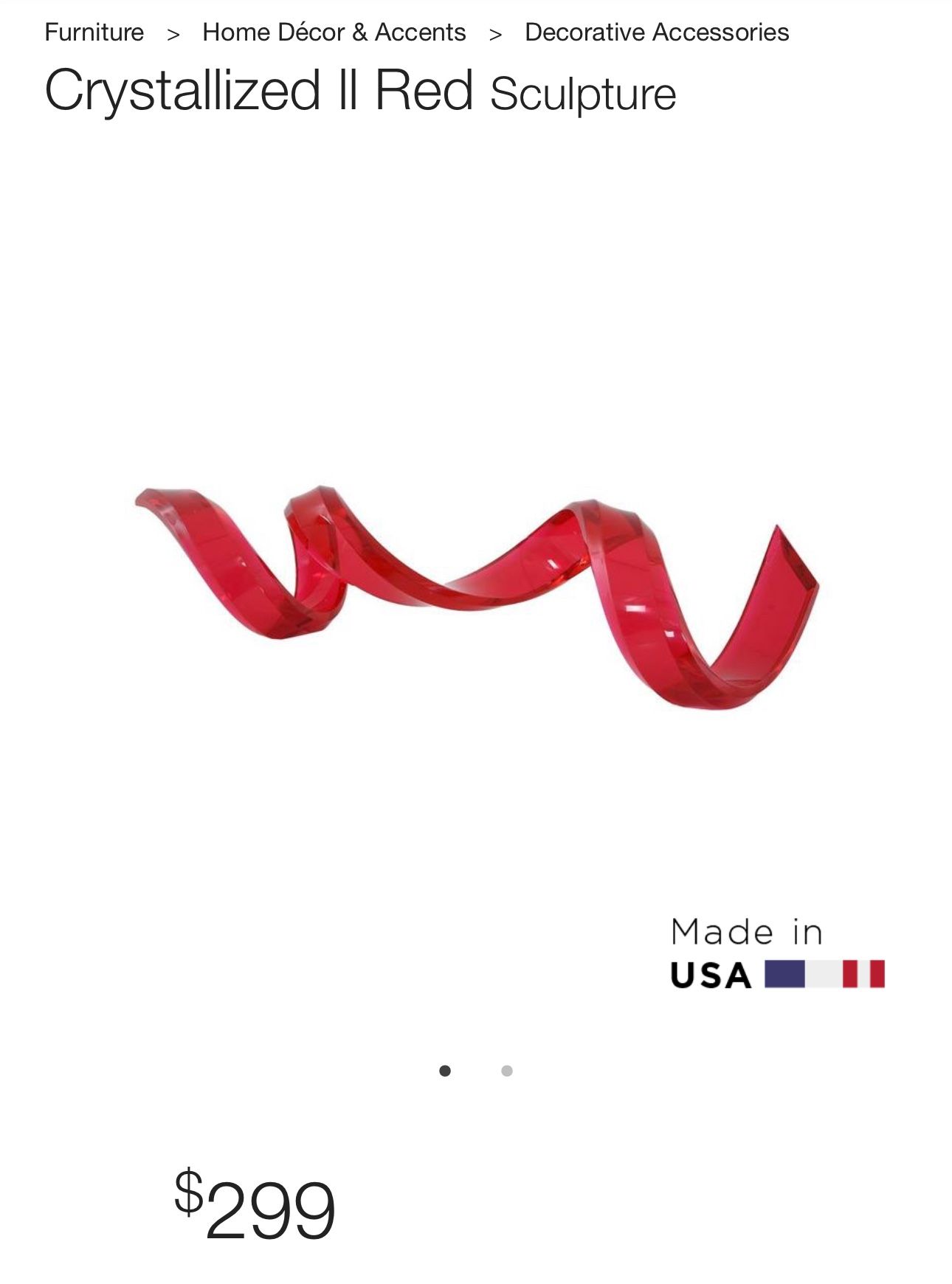 Crystallized II Red Sculpture