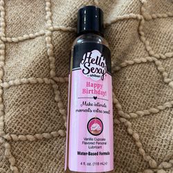 Hello Water Based Personal Lubricant Happy Birthday 4Oz Bottle (Cupcake Lube)