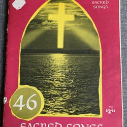 46 Sacred Songs, easy piano book, vintage 1960s