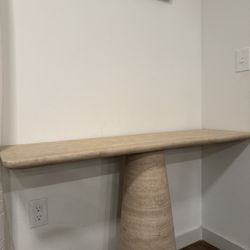 Cellini Travertine RH console Table 
