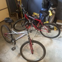 Standard Mountain Bikes And 2 Helmet Bundle