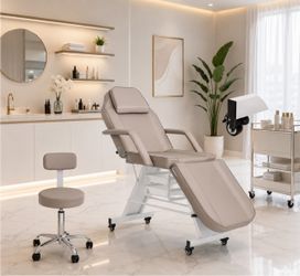 New Facial Chair with Wheel Tattoo Chair for Client Beauty Chair Artist Spa Bed Removable Headrest for Client, Esthetician, Artist, Lash Bed   New in 
