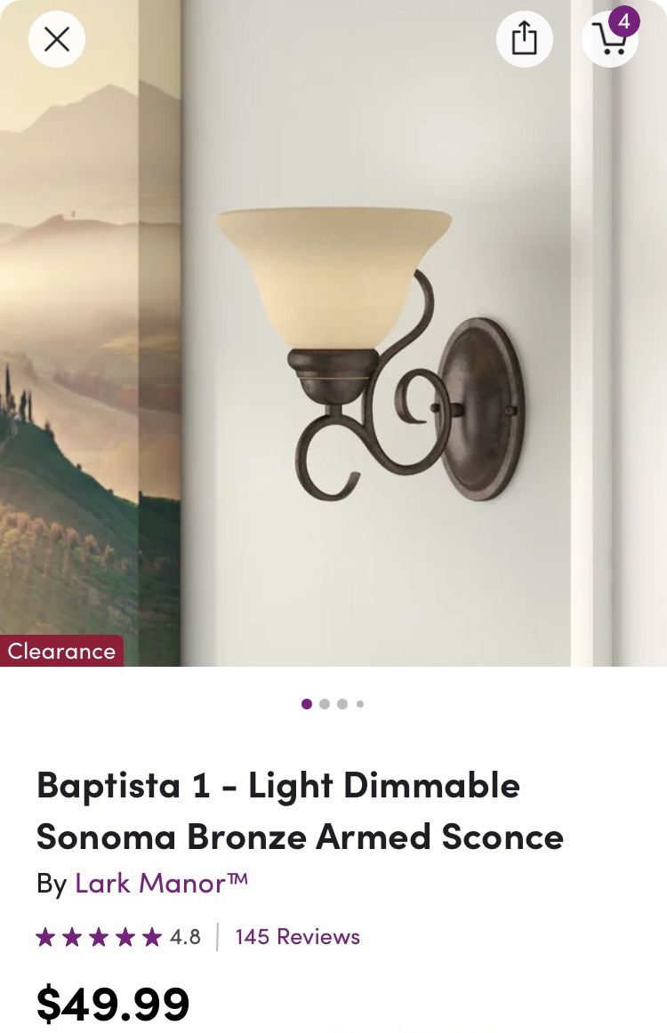 Two Beautiful Hardwired Sconces