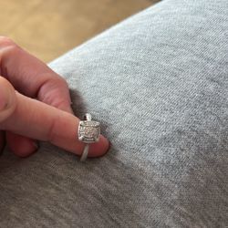 Sterling Silver Ring With Tiny Diamond Chips