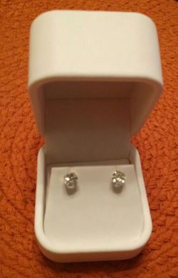 Sterling silver white earrings topaz