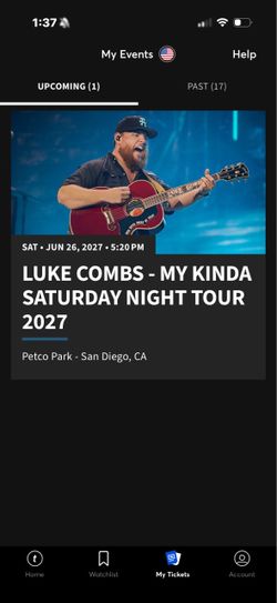 Luke Combs My Kinda Saturday Night Tour 2027 Ticket
