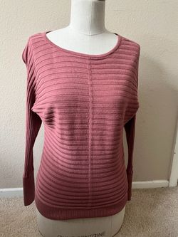 Pink Ribbed Knit Sweater