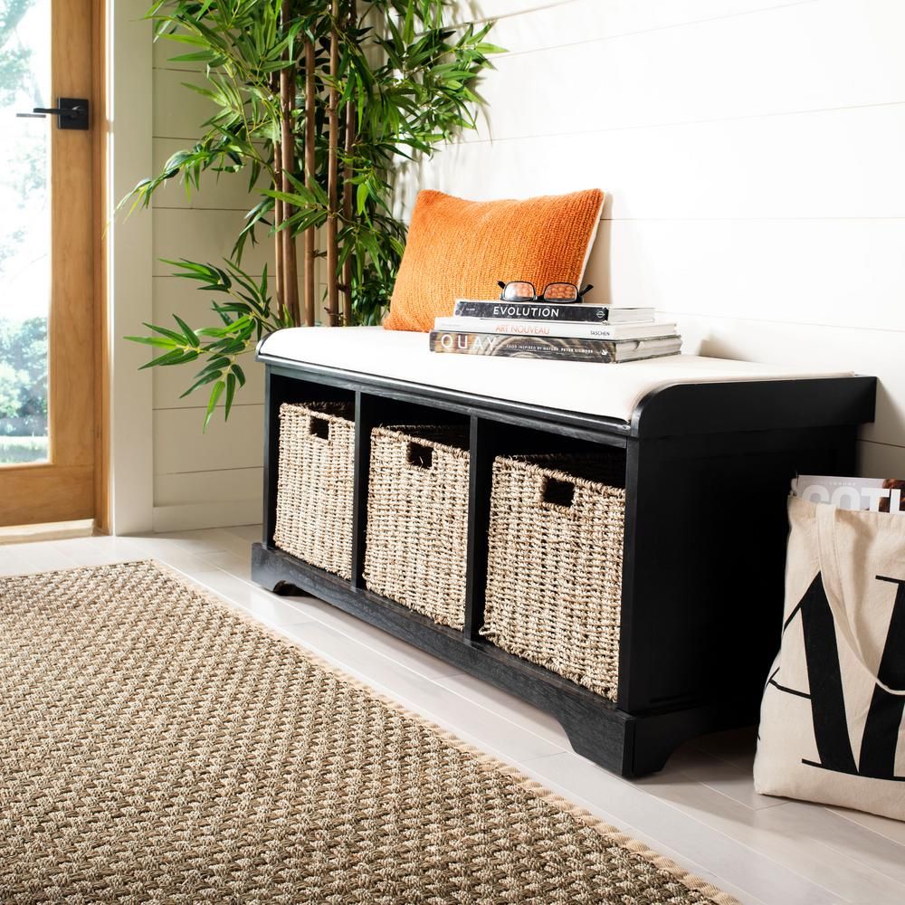 Lonan Black Storage Bench