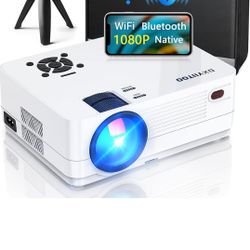 Native 1080P Projector with WiFi and Two-Way Bluetooth, Full HD Movie Projector for Outdoor Movies, 300" Display Projector 4k Home Theater, Compatible