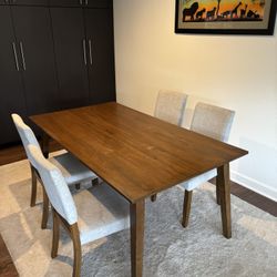 Wooden Dining Set - Table + 4 Chairs