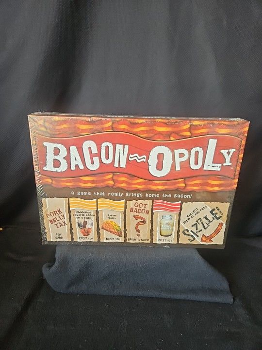 BACON-OPOLY Bacon Themed Monopoly Board Game Factory Sealed