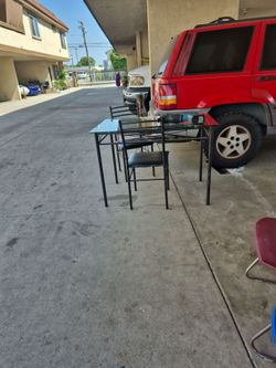 Two chairs and one table