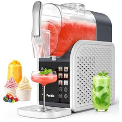 Max 95oz Slushie Machine with 6 Smart Presets, No Ice Needed Frozen Drink Maker for Home, Quick 30-Min Freeze for Slush, Margaritas, Smoothies, Ice Cr