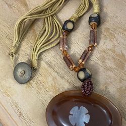 Collar Cordón Piedra Joyería Antigua 