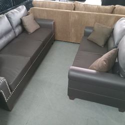 Espresso Sofa & Loveseat