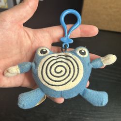 Vintage 1998 POKEMON Clip on POLIWHIRL #61 Nintendo Plush Stuffed Doll 3.5" Toy