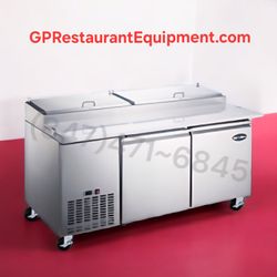 NEW 67" Commercial Restaurant Pizza Prep Table Refrigerator Refrigerated Cooler Restaurant Pizzeria