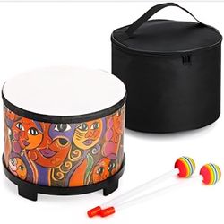 Tosnail 8 Inch Floor Tom Drum with Storage Bag and Mallets, Faces